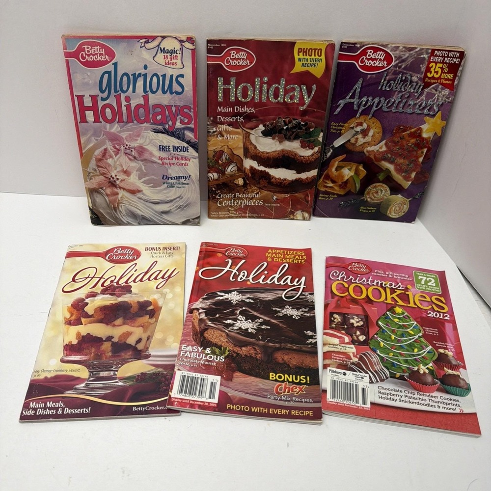 Betty Crocker Lot 6 Vintage Recipe Booklets Christmas Holiday Recipes